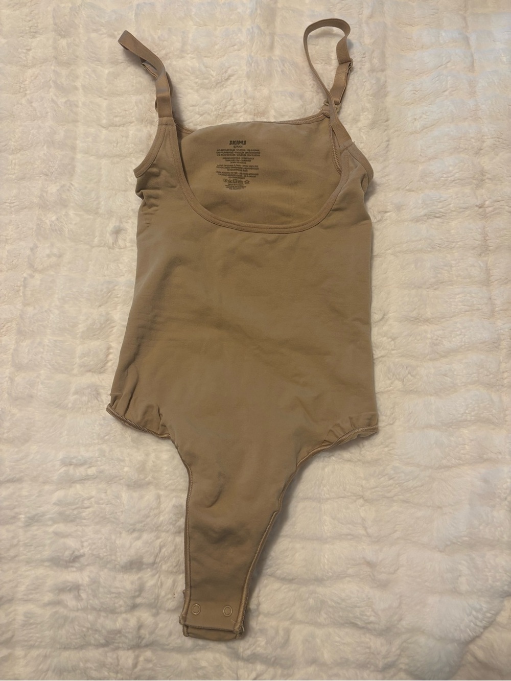 SKIMS Tan Bodysuit with Adjustable Straps Small